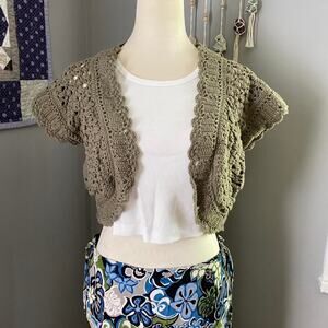 Sage green cropped cardigan